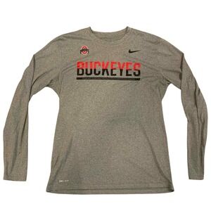 Ohio State Buckeyes NCAA x Nike Dri-Fit LS Athletic Cut Tee Men's Size Large